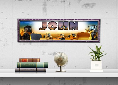 Bulldozer - Personalized Poster with Your Name, Birthday Banner, Custom Wall Décor, Wall Art - image2